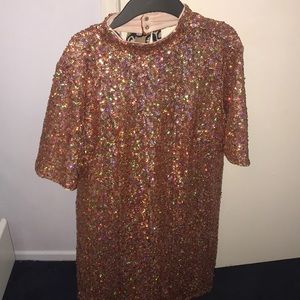 H&M rose gold sequins dress